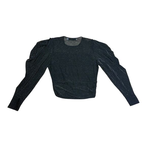 IRO Black Metallic Sheer Brenner Blouse Size 36 EU 4 US - Picture 4 of 6